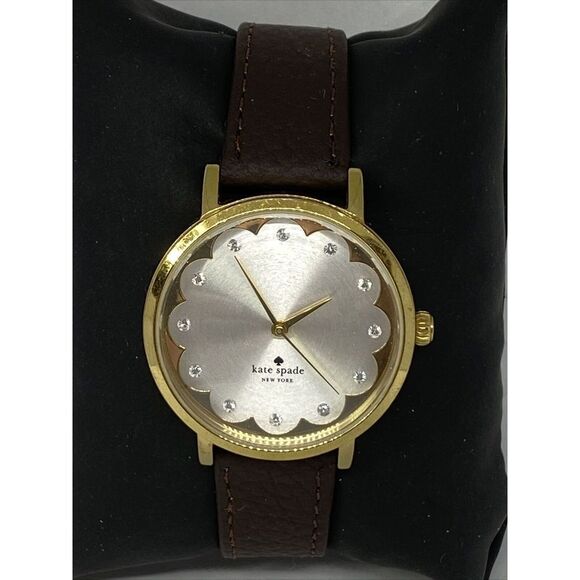 Kate Spade New York 0586 Women's Brown Leather Silver Analog Dial Watch XX572 - Picture 3 of 12